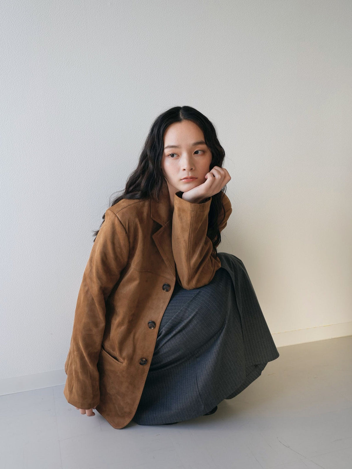 loose suede jacket