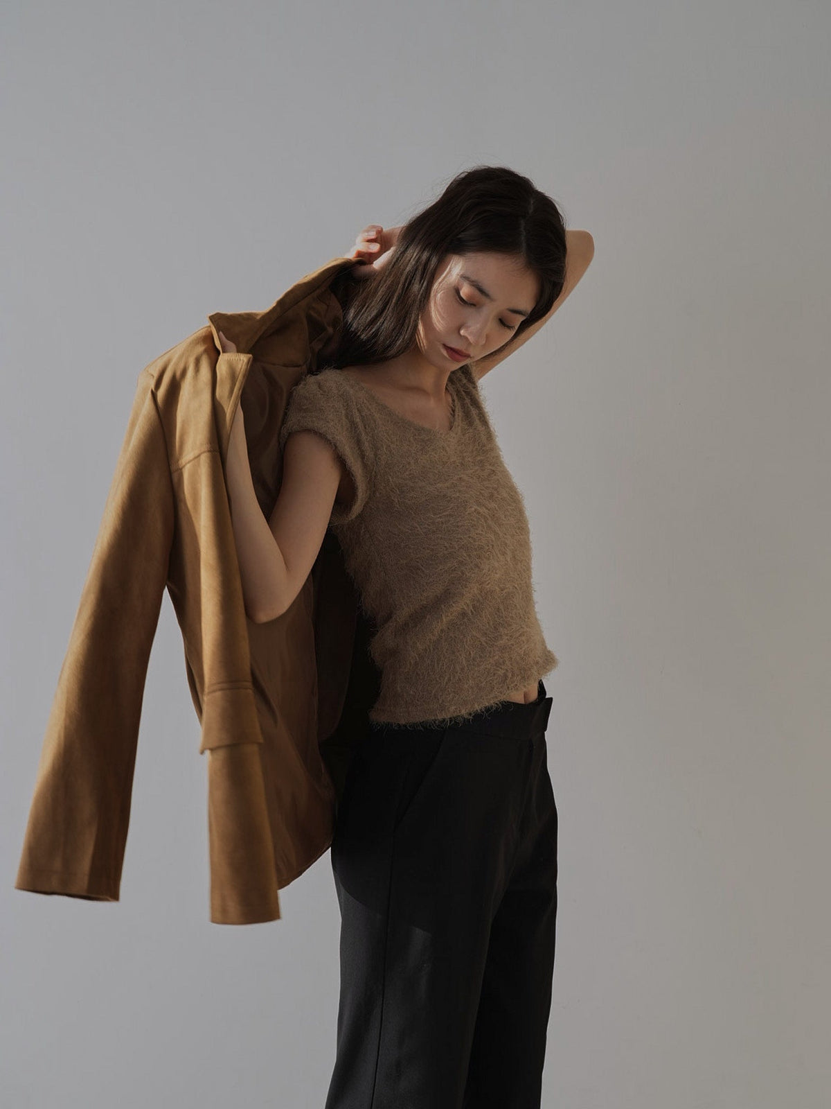loose suede jacket