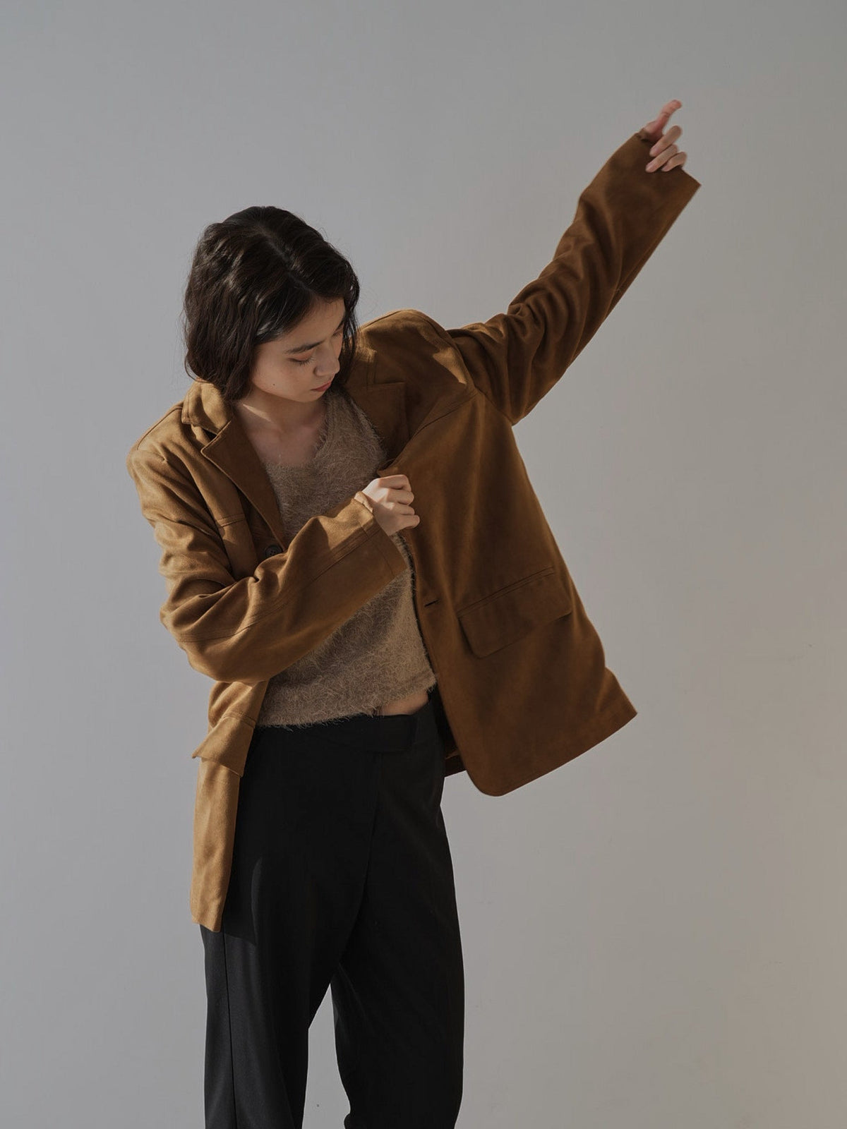 loose suede jacket