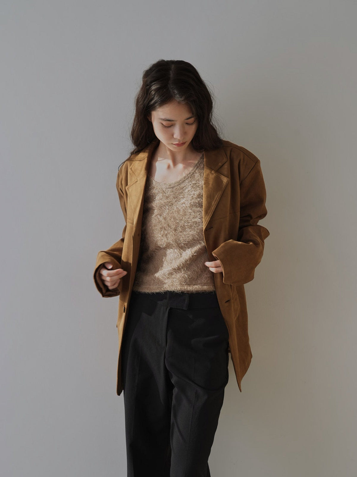 loose suede jacket