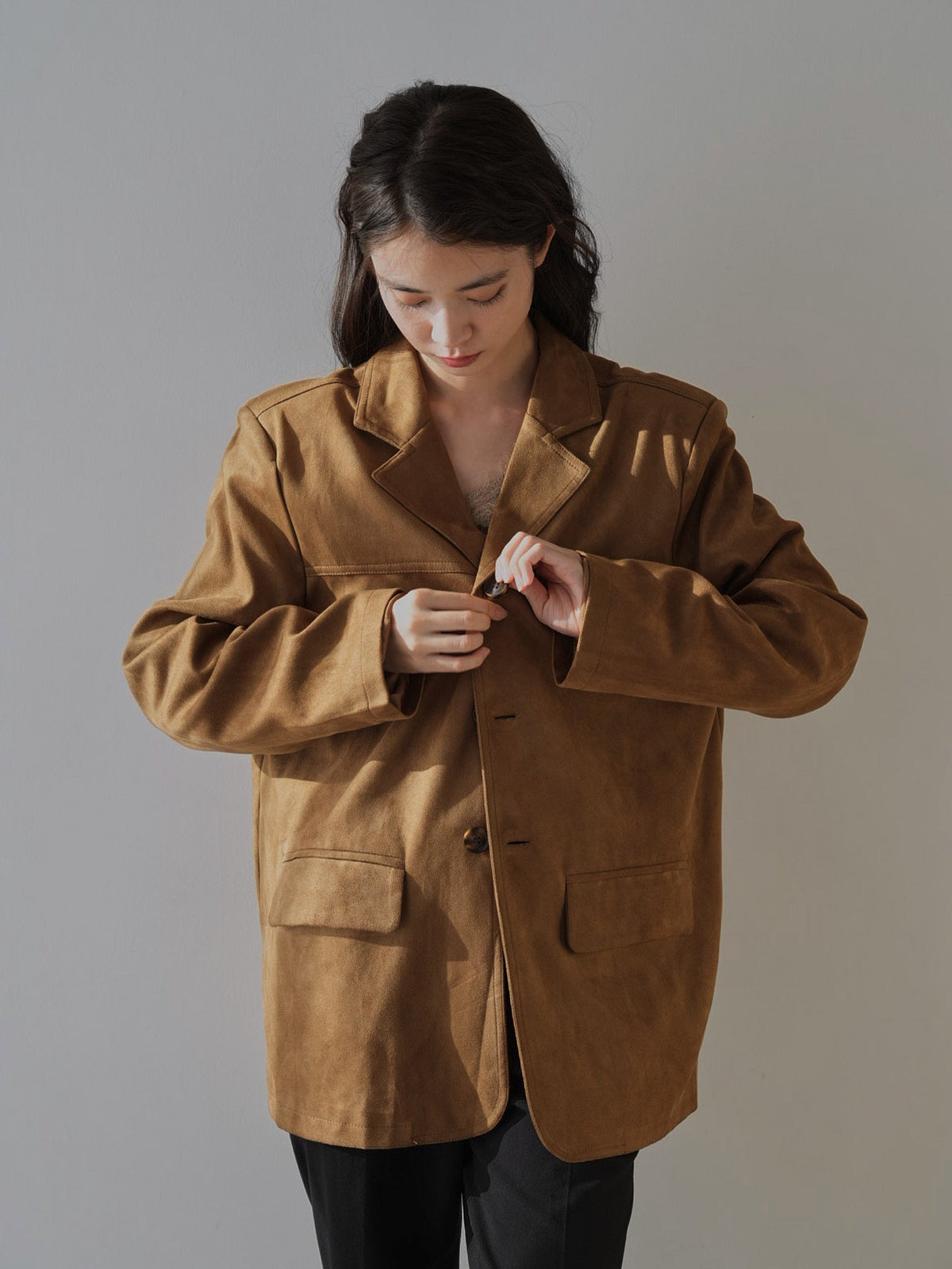 loose suede jacket