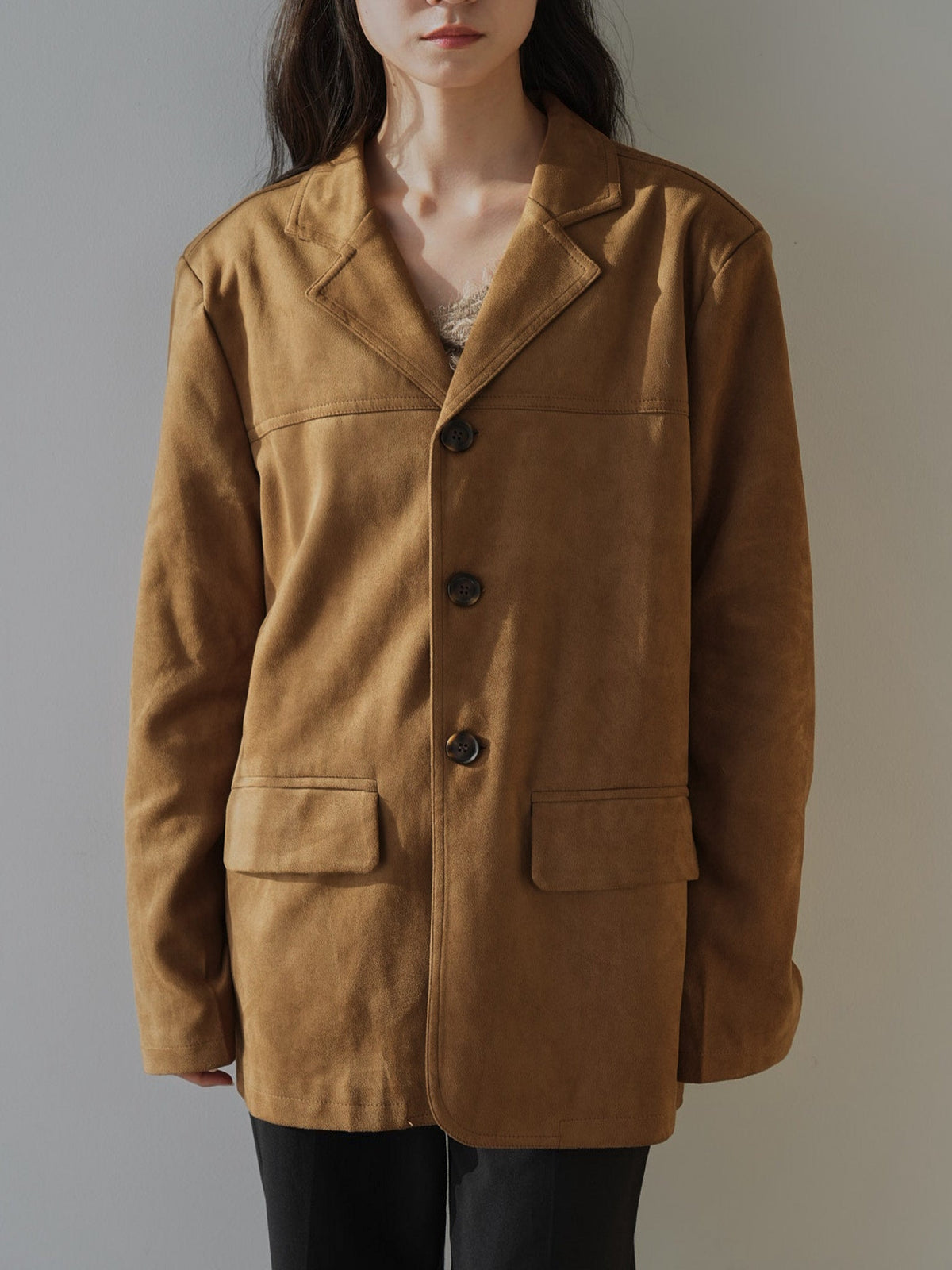 loose suede jacket