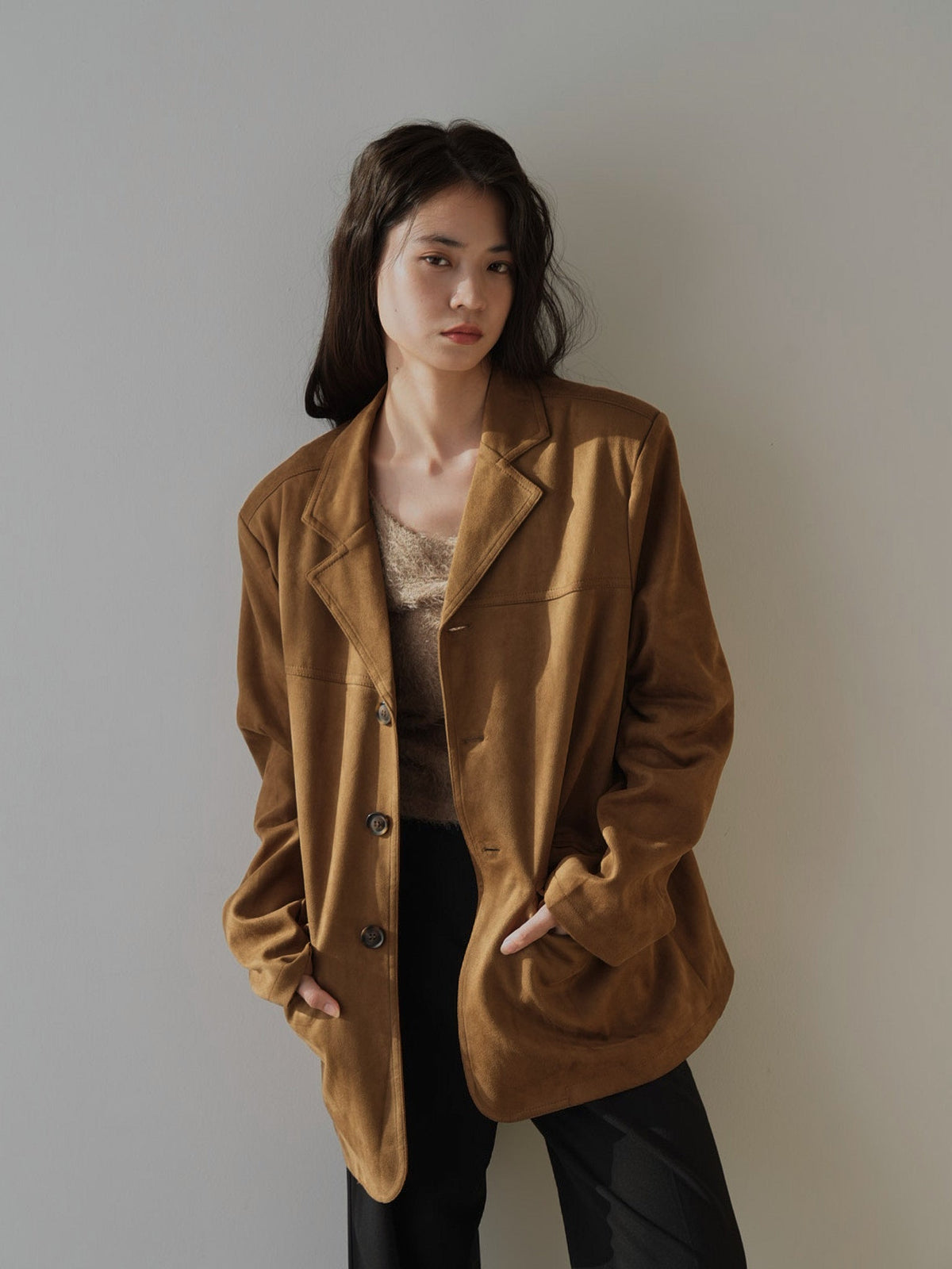 loose suede jacket